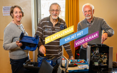 Drie vrijwilligers van het Repair Café