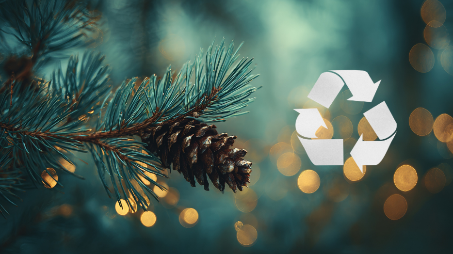 Kersttak met linkjes en een recycle teken
