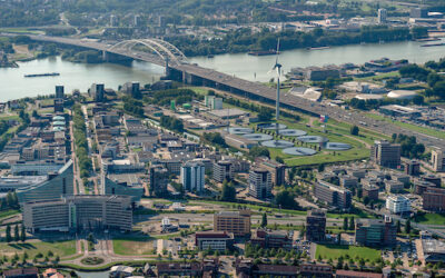 Bedrijventerrein in Capelle vanuit de lucht