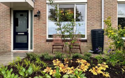 Regenton in voortuin