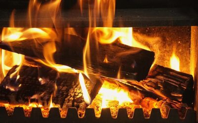 Brandende open haard