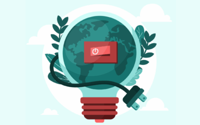 Illustratie van een ledlamp, een stekker en een lichtknopje.