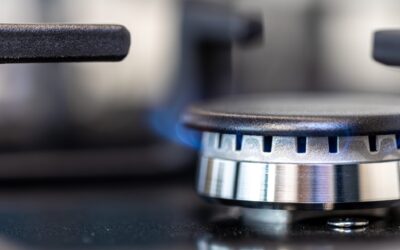 Gaspit van een fornuis van heel dichtbij gezien