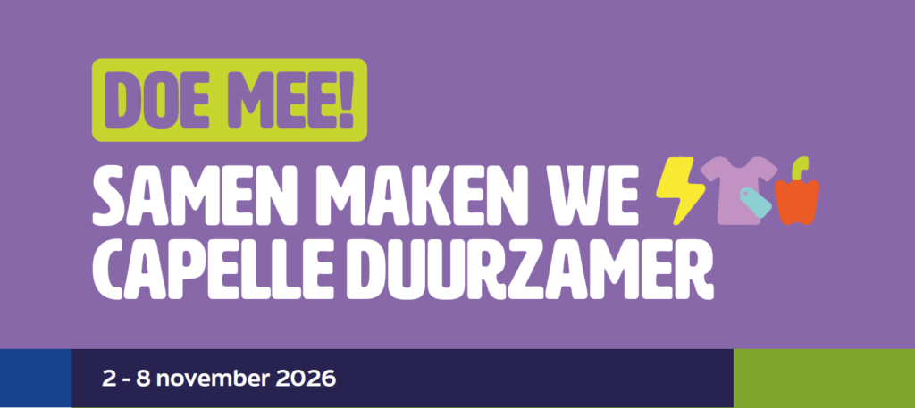 Doe mee: samen maken we Capelle duurzamer. 2 - 8 november 2026